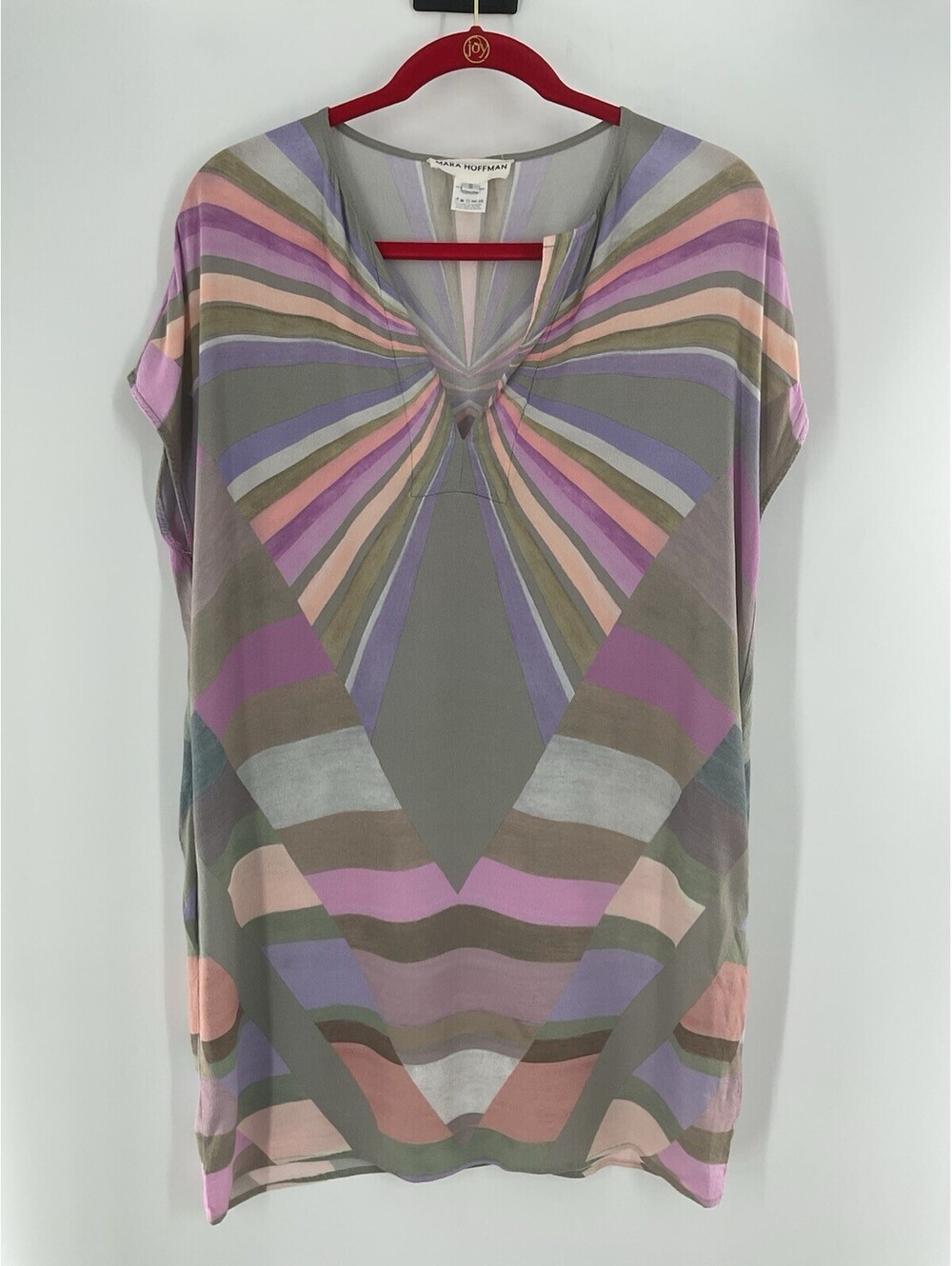 Mara Hoffman Women’s Size S Blouson Dress Short Geometric Colorful Pockets 144